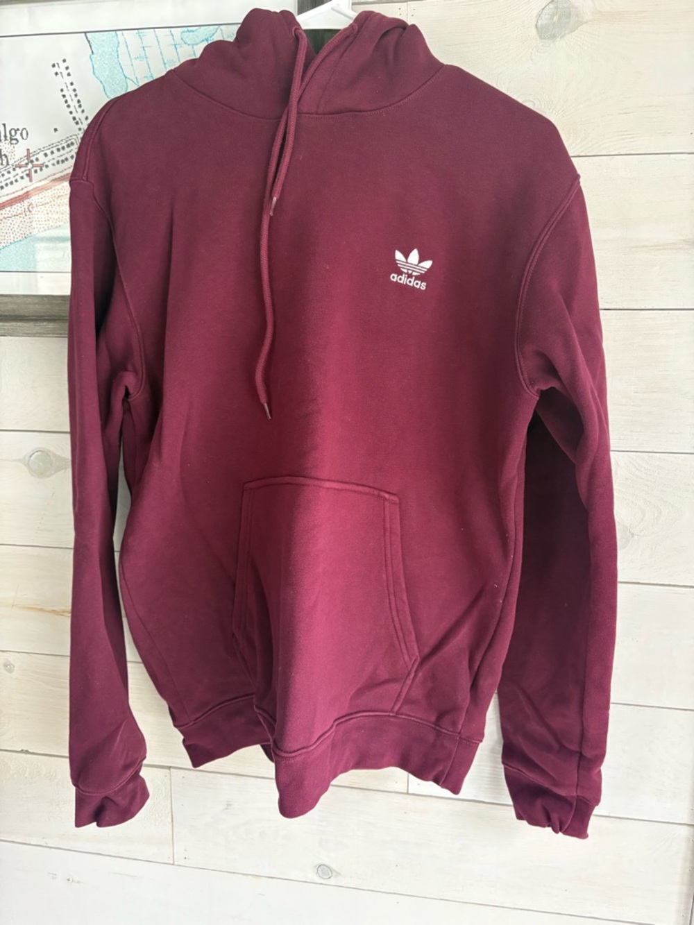 adidas Men's Maroon Trefoil Pullover Hoodie